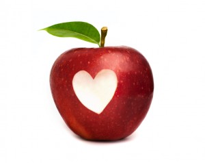 apple with heart cut out 