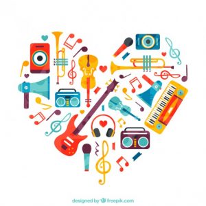 heart with music symbols 