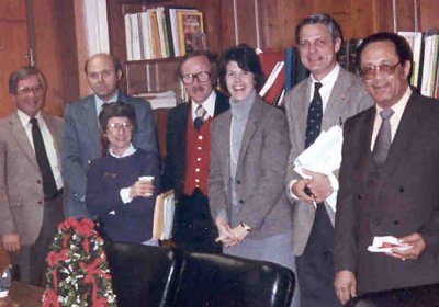 The LRSD Board of Directors, December 1981. From left: Dr. Arthur W. Gillum; Dr. Peter T. Sherrill; Fay Southern; C.O. Magee, 