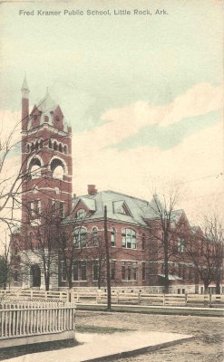 Photo: Postcard of Kramer Elementary. From LRSD archives. 
