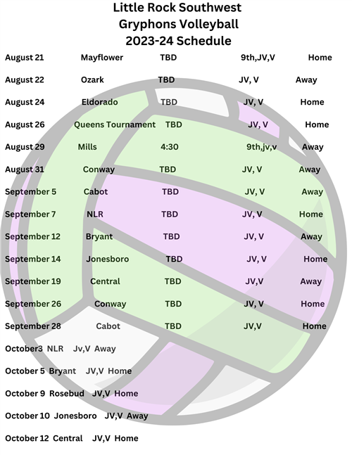 23-23 School Year Volleyball Schedule