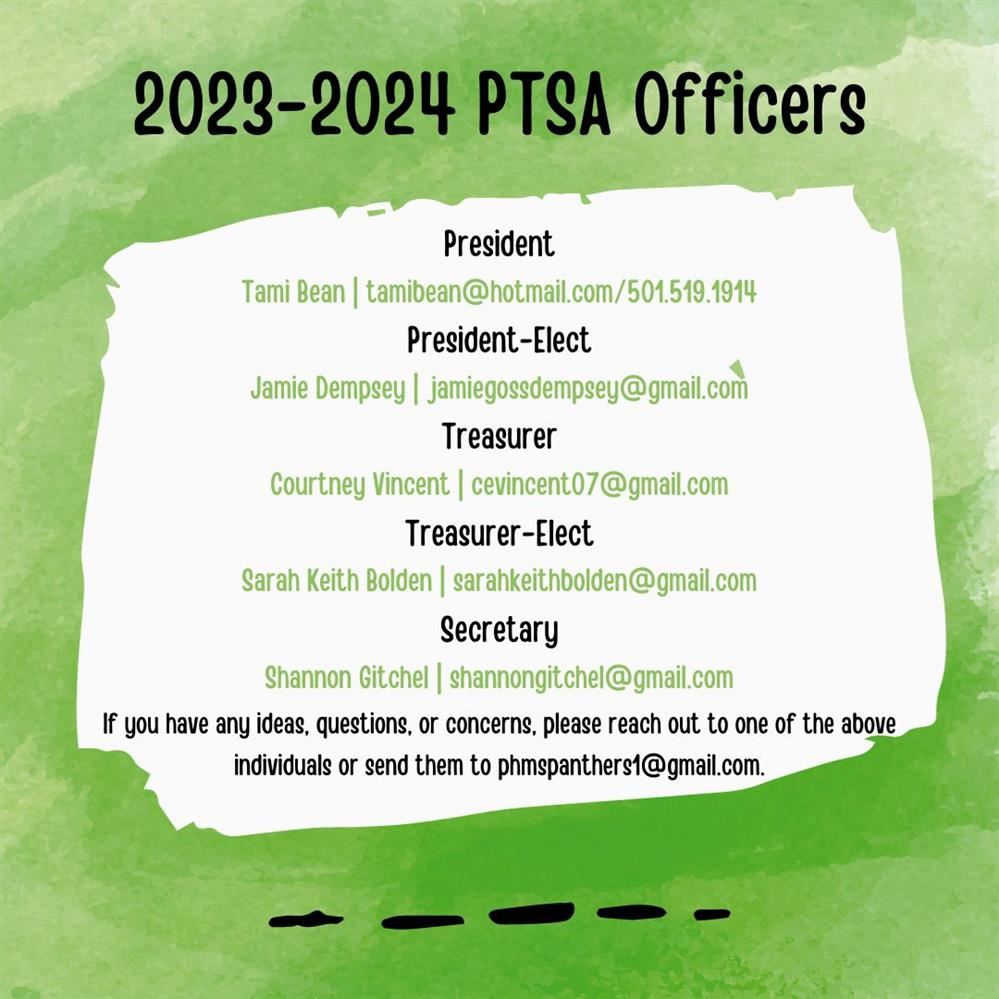 2023/2024 PHMS PTSA Officers
